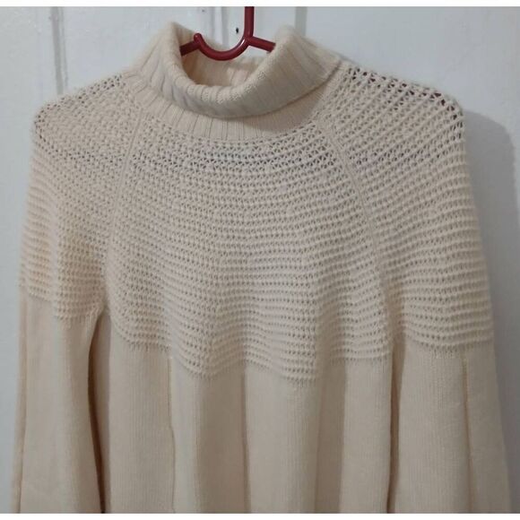 Dodo Angelika womens medium ITALIAN cashmere sweater Ivory turtleneck tunic - Picture 4 of 7